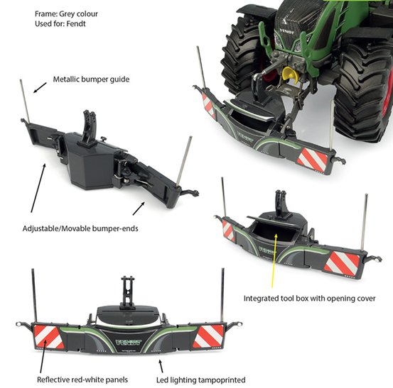 Tractorbumper Safetyweight 800kg Fendt version - 1:32